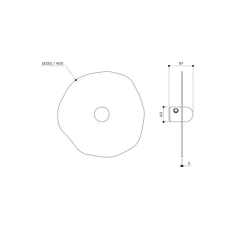 Applique murale, Organic Ceramic 35/40, céramique rouge, verre givré, Ø35/40cm, H10cm - Contain