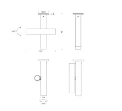 Applique murale, orientable, Tubes, dim. Triac, blanc, LED, 2700K, 380lm, ∅6,9cm, H24cm - Nemo Lighting