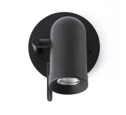 Applique*Faro Applique murale, Orleans, interrupteur, noir, L15cm, H20cm - noir et or