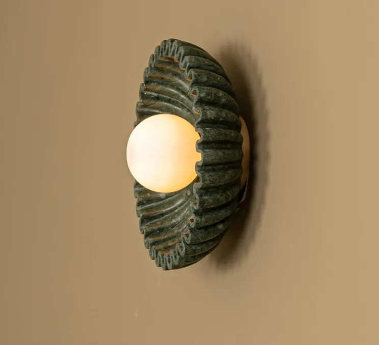 Applique murale, Ostro, marbre vert, Ø31cm, H31cm - Simone & Marcel