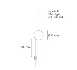 Applique*Plato Design Applique murale, Otto, câble, , Ø9,5cm, H6cm - Pêche