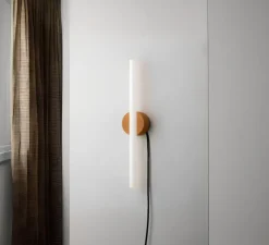 Applique murale, Otto, câble, Jaune ambre, Ø9,5cm, H6cm - Plato Design