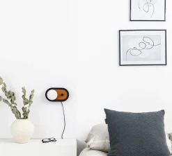 Applique*Faro Applique murale ou lampe à poser, Maya, , LED, dim, 2700K, 580 lm, L8,9cm, H20,6cm - terracotta/noir