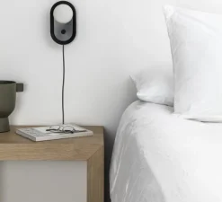 Applique murale ou lampe à poser, Maya, noir, LED, dim, 2700K, 580 lm, L8,9cm, H20,6cm - Faro