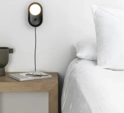 Applique murale ou lampe à poser, Maya, noir, LED, dim, 2700K, 580 lm, L8,9cm, H20,6cm - Faro