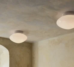 Applique|Plafonnier & Spot*Andtradition Applique murale ou plafonnier, Mist AP22, , IP44, L25cm, H25cm - blanc opalin