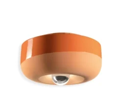 Applique murale ou plafonnier, Bellota, orange pêche, Ø27cm, H14cm - Ferroluce