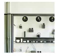 Applique murale ou plafonnier, light.064, noir, Ø25cm, H6,5cm - Zangra