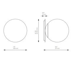 Applique|Plafonnier & Spot*Schwung Applique murale ou plafonnier, Pulsar 200, e, Ø20cm, H21,7cm - laiton, verre opal