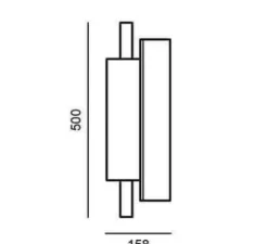 Applique*Brokis Applique murale, Overlay M, , L15,8cm, H50cm - verre ambre brillant, base béton anthracite