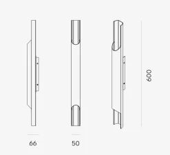 Applique*Lyfa Applique murale, Pan 50, , L6,6cm, H60cm - aluminium