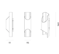 Applique*Lyfa Applique murale, Pan 95, , L9,5cm, H36cm - bronze