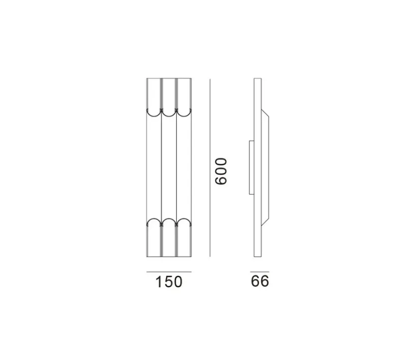 Applique*Lyfa Applique murale, Pan 50 III, , L9,5cm, H60cm - bronze