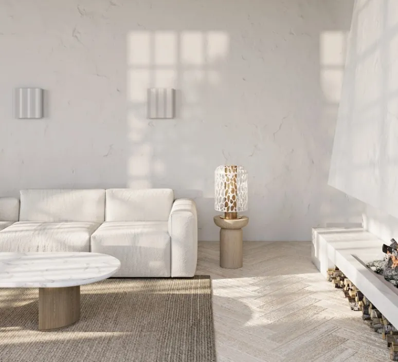 Applique|Lampe*Gong Applique murale, Panel, , L30cm, H30cm - blanc