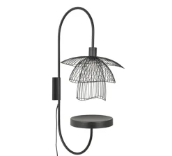 Applique*Forestier Applique murale, Papillon XS, , avec tablette, L45cm, H75cm - noir