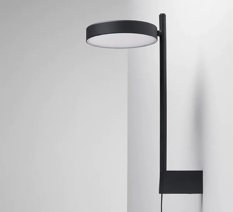 Applique murale, Pastille BR2, noir graphite, LED, 2700K, 690lm, L17cm, H42,7cm - Wastberg