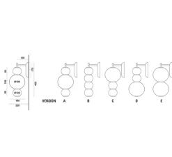 Applique*Formagenda Applique murale, Pearl A, , LED, 2700K, 1200lm, L16,5cm, H40cm - blanc et or