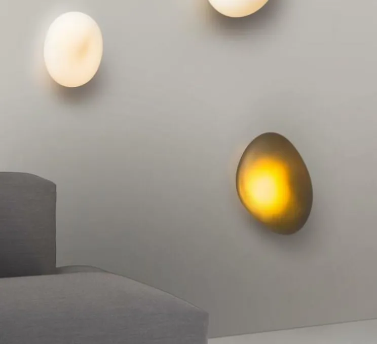 Applique murale, Pebble A, blanc perle, LED dimmable, 2700K, 1750lm, L25cm, H30cm - A-N-D