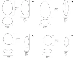 Applique murale, Pebble B, Slate, LED dimmable, 2700K, 1750lm, L22cm, H34.5cm - A-N-D