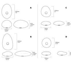 Applique*A-N-D Applique murale, Pebble B Citrine, , LED dimmable, 2700K, 1750lm, L22cm, H34,5cm - jaune