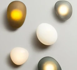 Applique*A-N-D Applique murale, Pebble D, , LED dimmable, 2700K, 1750lm, L19cm, H20cm - Blanc perle