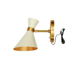 Applique*Gong Applique murale, Peggy Small, avec interrupteur et prise, , L15cm, H23cm - blanc