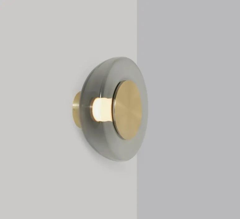 Applique*CTO lighting Applique murale, Pendulum, , LED, dim, 2700K, lm, L32cm, H32cm - laiton satiné, verre fumé