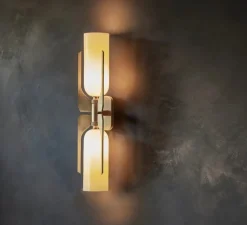 Applique*Bert frank Applique murale, Pennon wall, , Ø13cm, H63cm - laiton, verre opalin