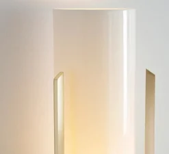 Applique*Bert frank Applique murale, Pennon wall, , Ø13cm, H63cm - laiton, verre opalin