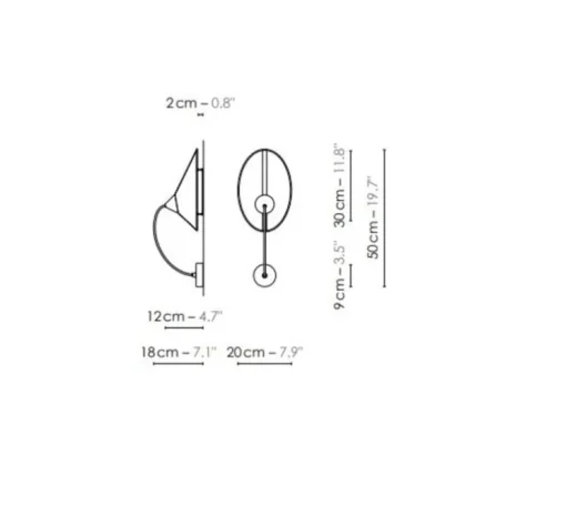 Applique murale, Petit Shield, blanc & noir, L20cm, H30cm - DesignHeure