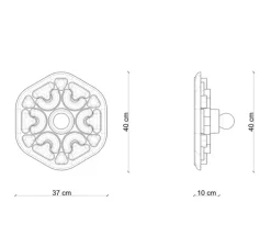 Applique*Ferroluce Applique murale, Phytia, , Ø37cm, H40cm - mix orange