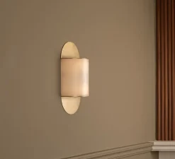 Applique murale, Pilolo, Albâtre, champagne, L22cm, H42cm - Simone & Marcel