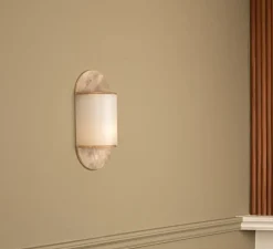 Applique murale, Pilolo, Albâtre Tobacco, L22cm, H42cm - Simone & Marcel