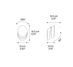 Applique*Lodes Applique murale, Pin-Up, , LED, 2700K, 920 lm, L10cm, H15,5cm - blanc