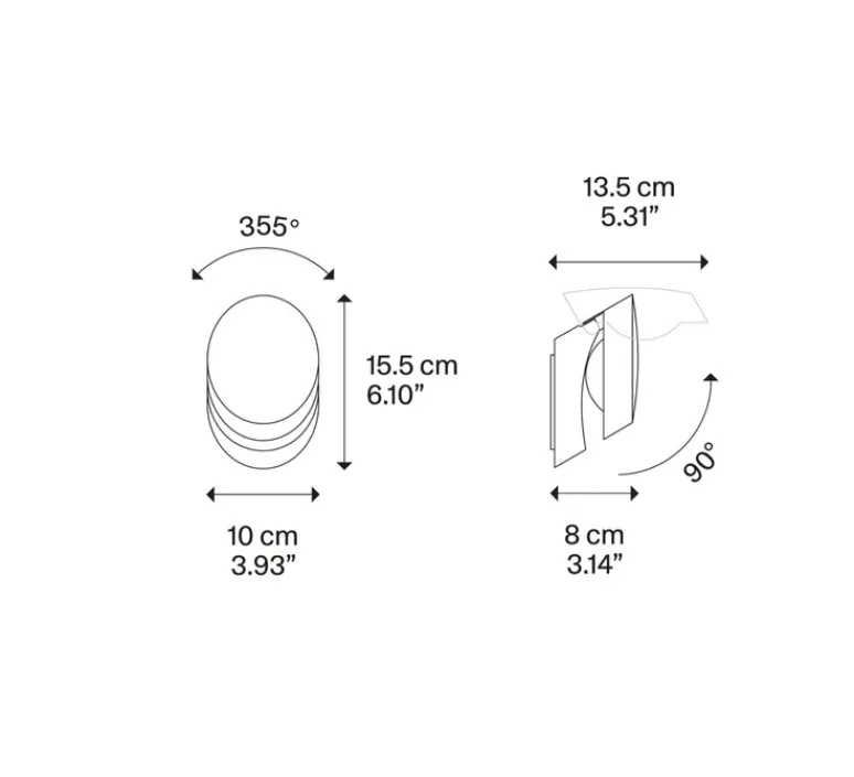 Applique*Lodes Applique murale, Pin-Up, , LED, 2700K, 920 lm, L10cm, H15,5cm - blanc