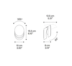 Applique*Lodes Applique murale, Pin-Up, , LED, 2700K, 920 lm, L10cm, H15,5cm - bronze