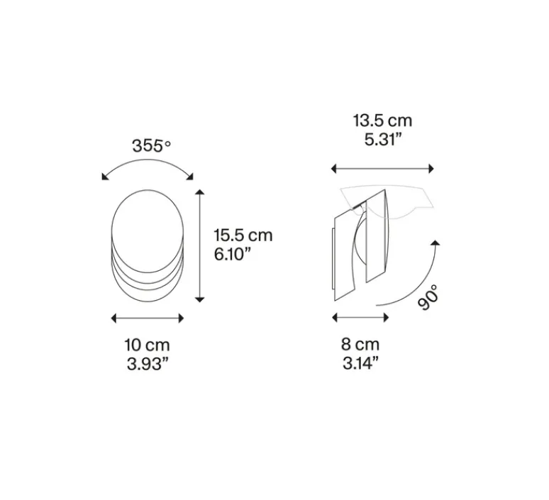 Applique*Lodes Applique murale, Pin-Up, , LED, 2700K, 920 lm, L10cm, H15,5cm - bronze