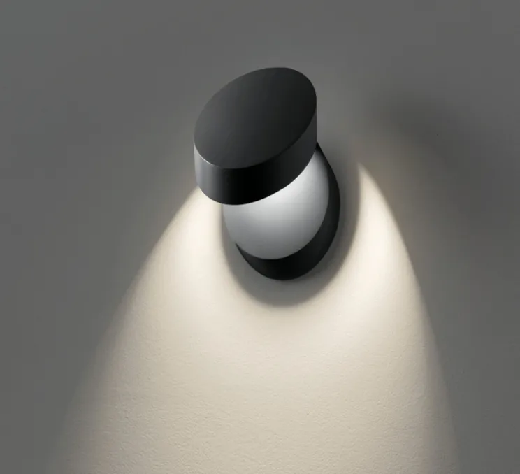 Applique murale, Pin-Up, noir mat, LED, 2700K, 920 lm, L10cm, H15,5cm - Lodes