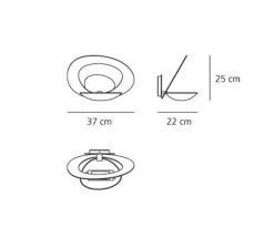 Applique*Artemide Applique murale, Pirce, , dimmable, H25cm, L37cm - blanc