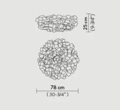 Applique murale, Plafonnier, Clizia L, orange, Ø78cm - Slamp