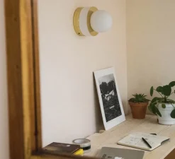 Plafonnier & Spot|Applique*Haos Applique murale, Plafonnier 3.01, , LED, 2500K, 100lm, Ø14cm, H21cm - blanc laiton