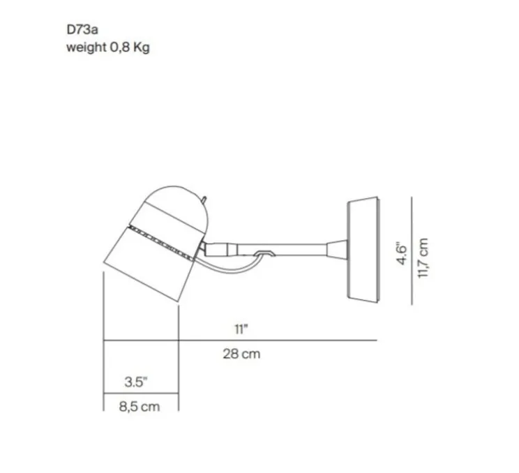 Applique murale, Plafonnier, Counterbalance D73a, noir, LED, 2700K, 800lm, L28cm, H11,7cm - Luceplan