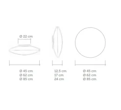 Plafonnier & Spot*Celine Wright Applique murale, plafonnier, ZEN, , 2700K, 1060lm, Ø85cm - Celine-Wright blanc