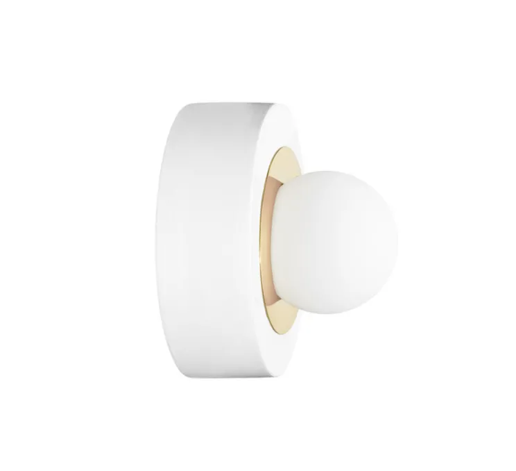 Applique murale, Plafonnier 3.02, Blanc Laiton, LED, Ø27cm, H16cm - HAOS