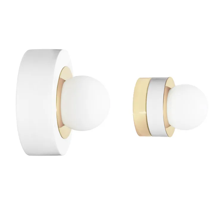 Applique murale, Plafonnier 3.02, Blanc Laiton, LED, Ø27cm, H16cm - HAOS