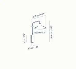 Applique murale, Platet A/01, noir, IP66, L40cm, H20cm - Bover