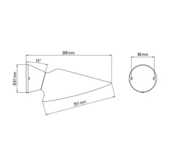 Applique*DCW éditions Paris Applique murale, Plume, , porcelaine, L25,1cm, H9,7cm - noir et blanc