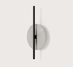 Applique murale, Point, A1328, noir mat, albâtre, LED, dim, 2700K, 1500 lm, L30cm, H60cm - Aromas del Campo