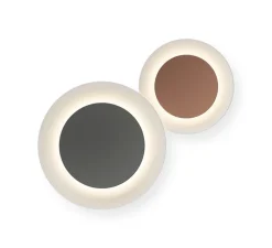 Applique*Vibia Applique murale, Puck Wall Art 5487, marron M1 et gris D1, LED, dim, DALI-2, 2700K, 2388lm, L87cm, H87cm - marron M1 et gris L1
