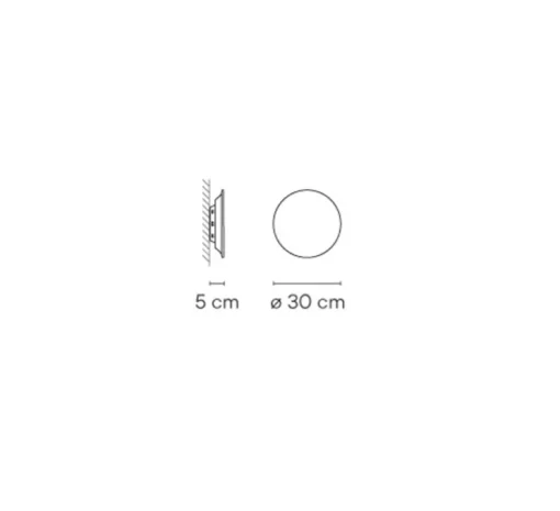 Applique murale, Puck wall, marron, LED, dim, 2700K, 953 lm, Ø30cm, P5cm - Vibia